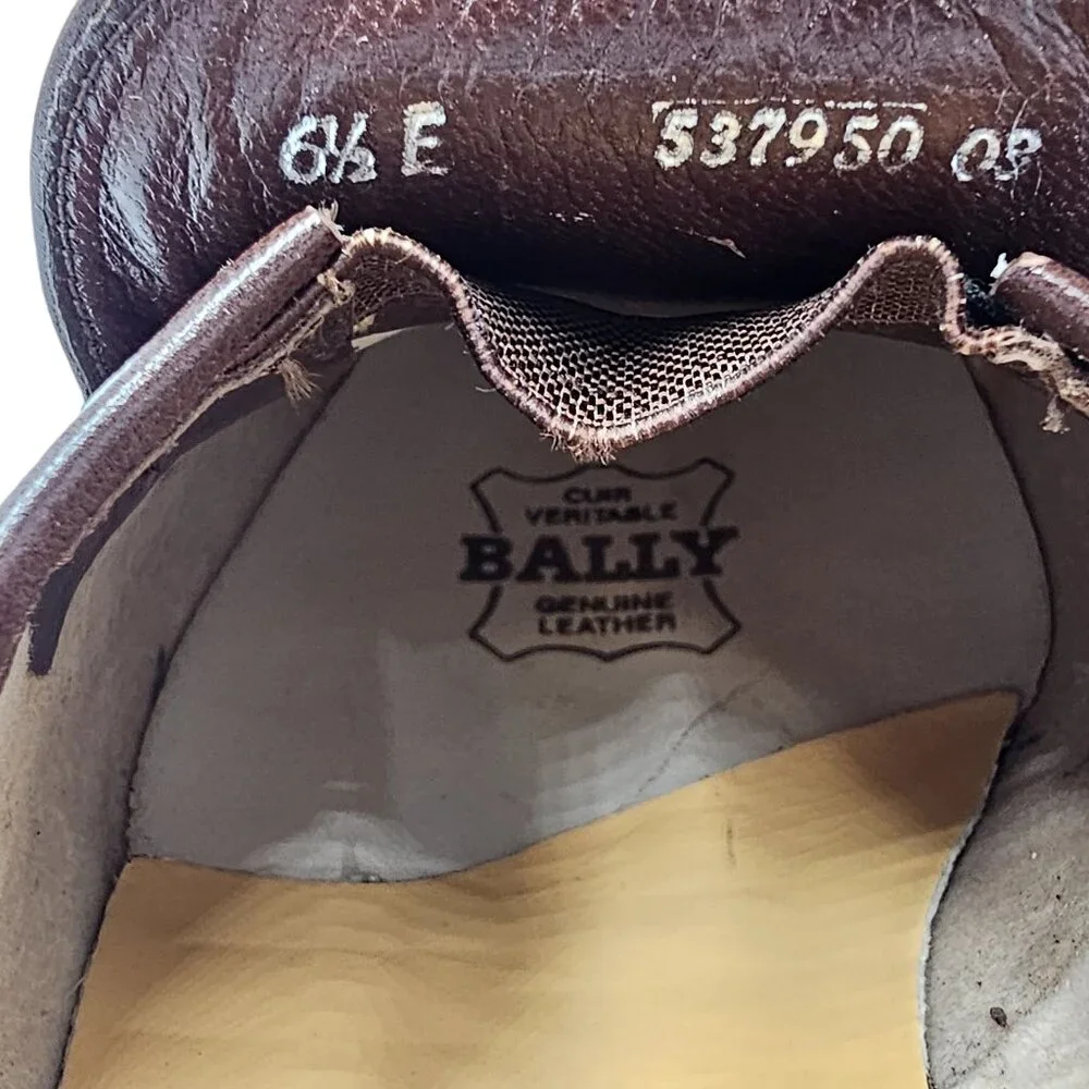 NEW Vintage Bally Men's size 6.5E Brown Calfskin Leather Dress Shoes Bit Loafers - Picture 8 of 15